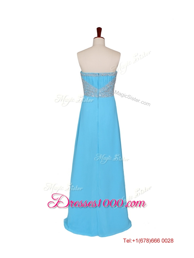 2016 Fall Empire Strapless Prom Dresses with Beading in Baby Blue