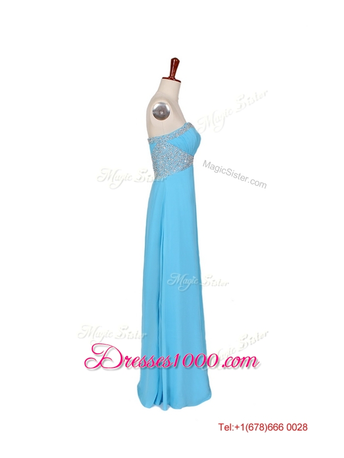 2016 Fall Empire Strapless Prom Dresses with Beading in Baby Blue