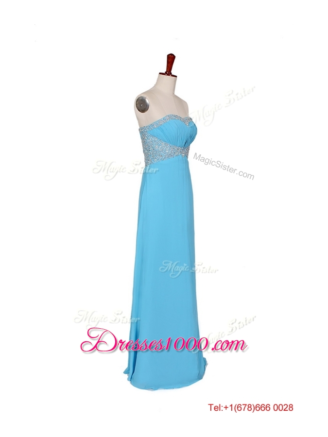 2016 Fall Empire Strapless Prom Dresses with Beading in Baby Blue