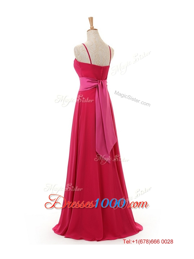Beautiful Spaghetti Straps Long Red Prom Dress for 2016