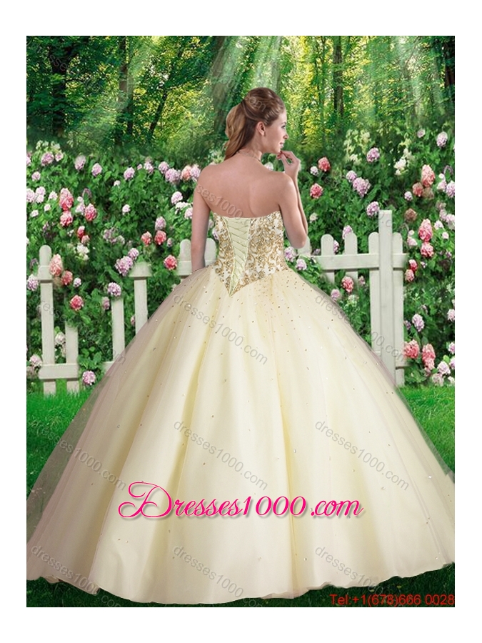 Cheap Ball Gown Sweetheart Quinceanera Dresses in Champagne