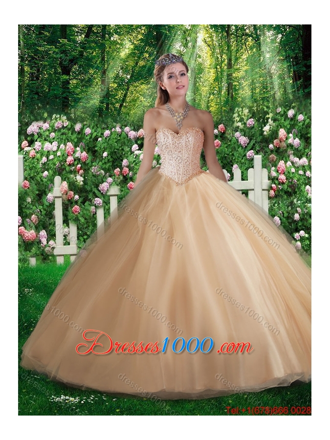 Elegant A Line Sweetheart Beading Quinceanera Dresses for 2016