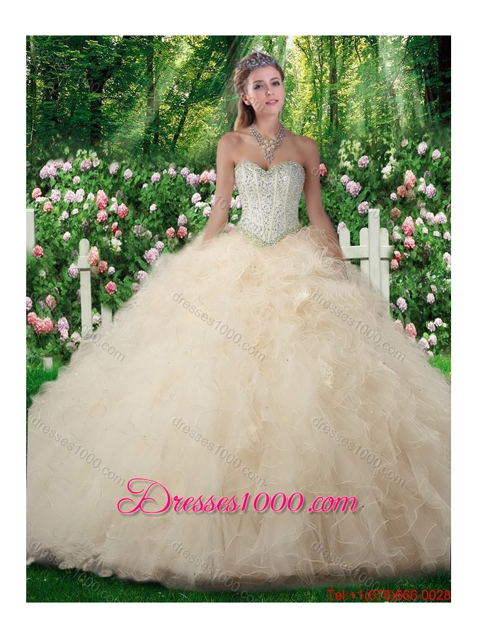 Exquisite A Line Sweetheart Sweet 16 Dresses with Beading