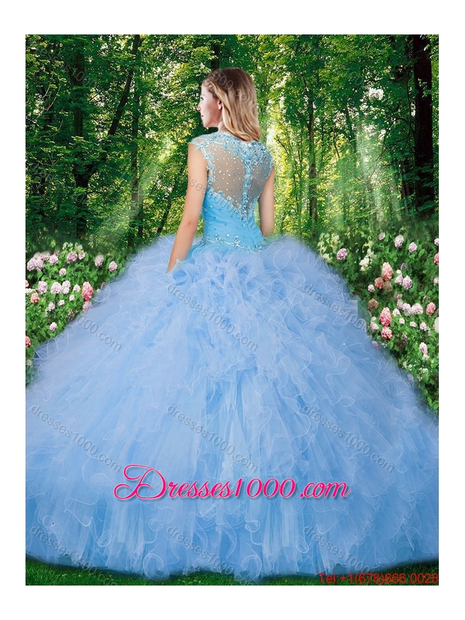 Hot Sale Ball Gown Quinceanera Gowns with Beading and Ruffles