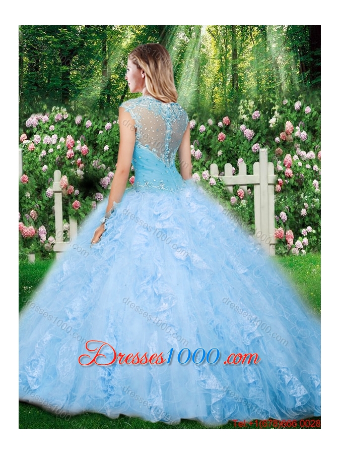 New Arrivals Straps Beading Champagne Sweet 16 Dresses