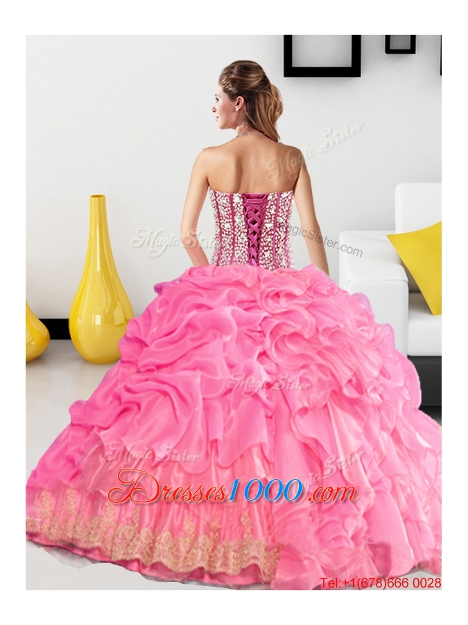 New Style Sweetheart 2015 Quinceanera Gown with Pick Ups and Beading