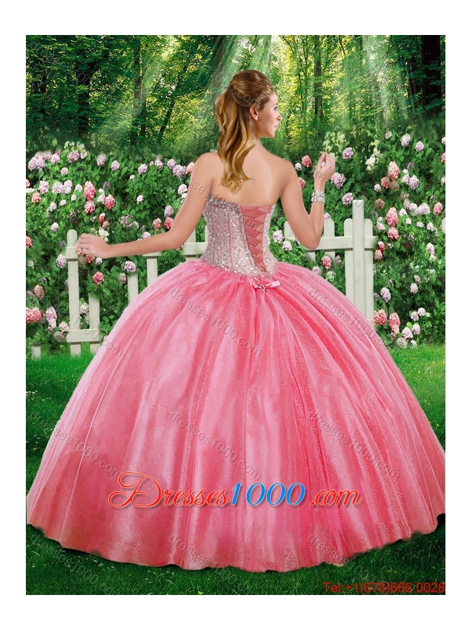 Simple Ball Gown Sweetheart Beading Champagne Sweet 16 Dresses