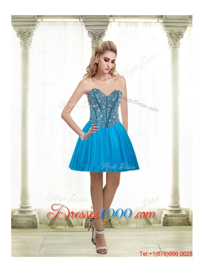 Detachable 2015 Sweetheart Short Prom Skirts with Beading