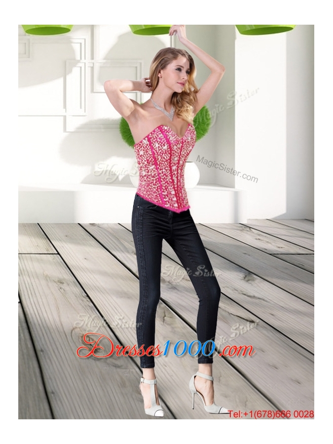 2015 Fashionable Beading and Ruffles Sweetheart Quinceanera Dresses in Multi Color