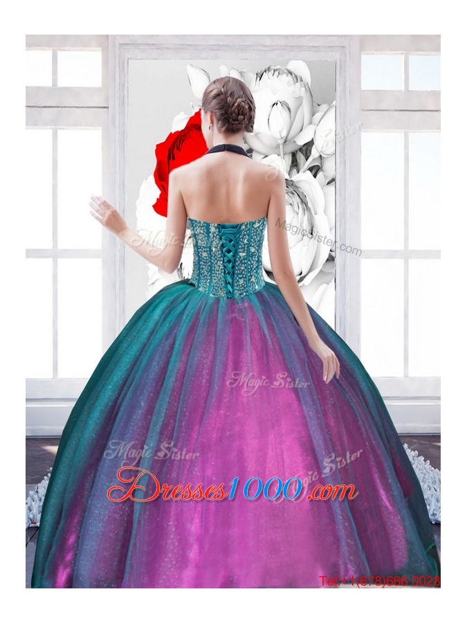 2015 Multi Colored Sweetheart Quinceanera Dresses with Beading