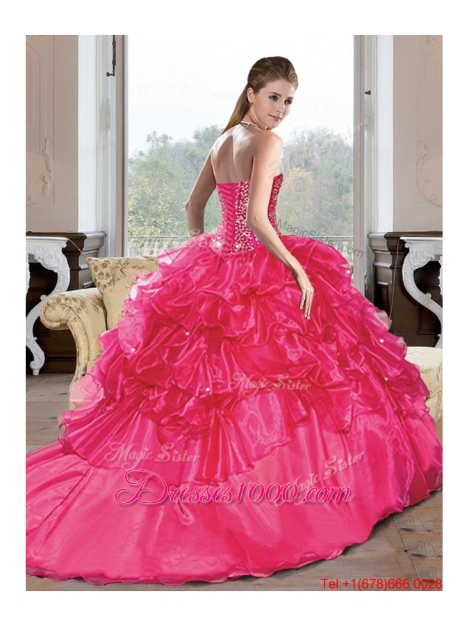 Designer Sweetheart Beading and Ruffles Turquoise Quinceanera Dresses for 2015 Spring