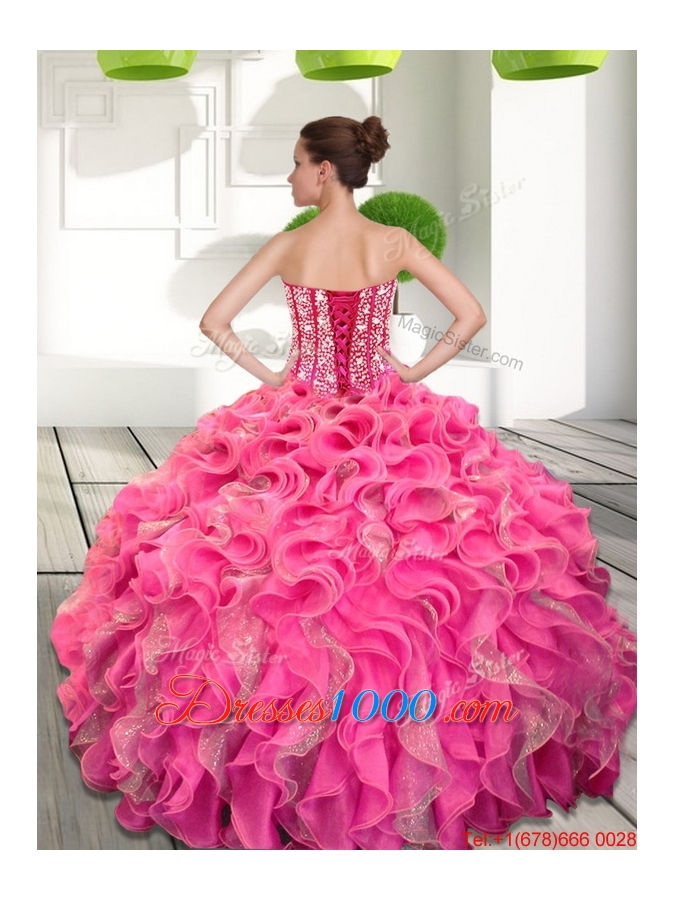 Dynamic Beading and Ruffles Sweetheart Quinceanera Dresses for 2015