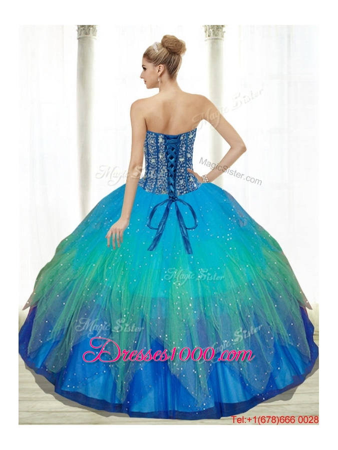 Most Popular Beading Sweetheart Tulle Quinceanera Dresses