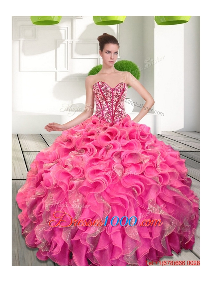 New Style Sweetheart Quinceanera Dresses with Beading and Ruffles