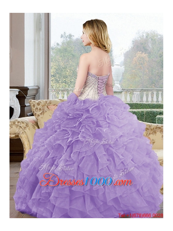 Wonderful Beading and Ruffles Sweetheart Quinceanera Dresses for 2015