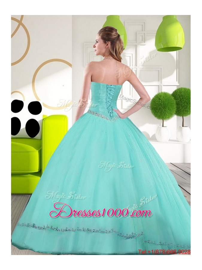 2015 Most Popular Sweetheart Ball Gown Quinceanera Gown with Appliques