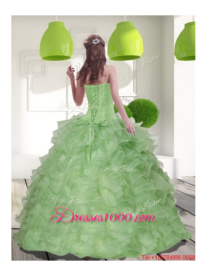 2016 Most Popular Sweetheart Quinceanera Dress with Beading and Ruffles