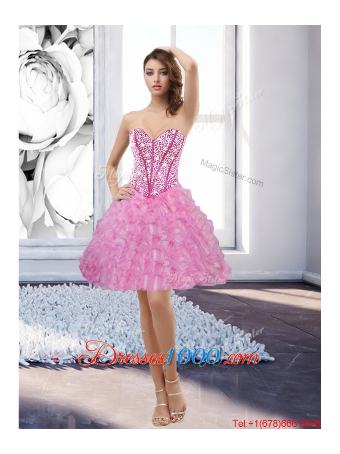 Elegant Beading and Ruffles Sweetheart 2015 Quinceanera Dresses