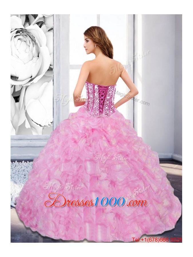 Elegant Beading and Ruffles Sweetheart 2015 Quinceanera Dresses