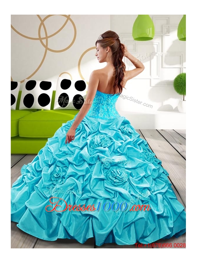 Free and Easy Sweetheart Quinceanera Dresses with Appliques and Pick Ups