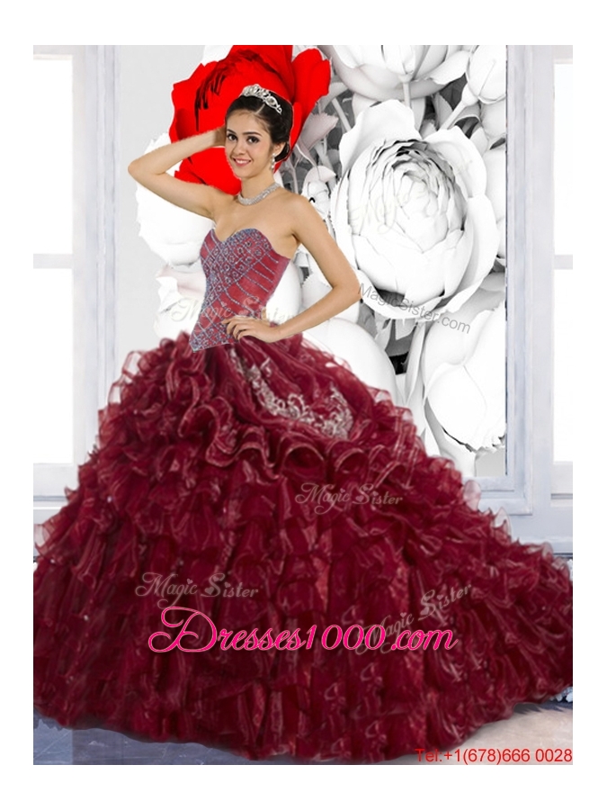 Wonderful Sweetheart Ruffles and Appliques Sweet Fifteen Dresses for 2015