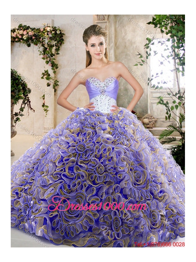 2016 Hot Sale Ruffles Lavender Sweet 16 Dresses with Beading