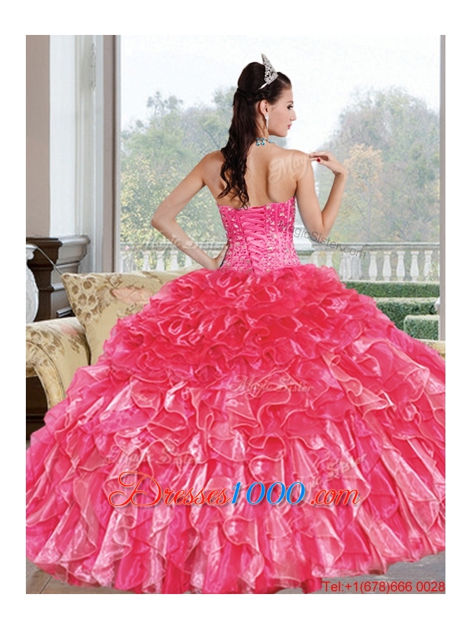 Designer Beading and Ruffles Sweetheart Quinceanera Dresses for 2015