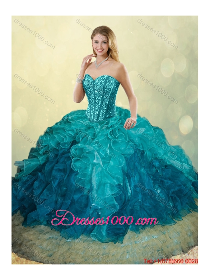 Elegant Beading and Ruffles Ball Gown Detachable Quinceanera Skirts