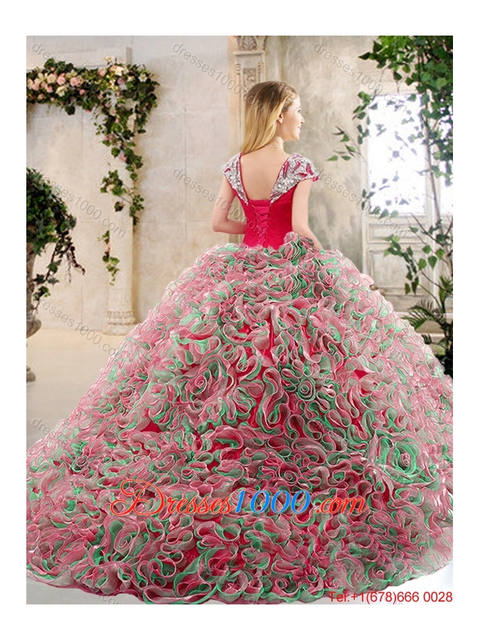 Latest Brush Train 2016 Quinceanera Gowns in Multi Color