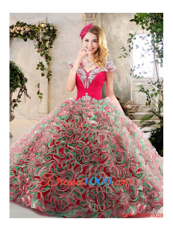 Latest Brush Train 2016 Quinceanera Gowns in Multi Color