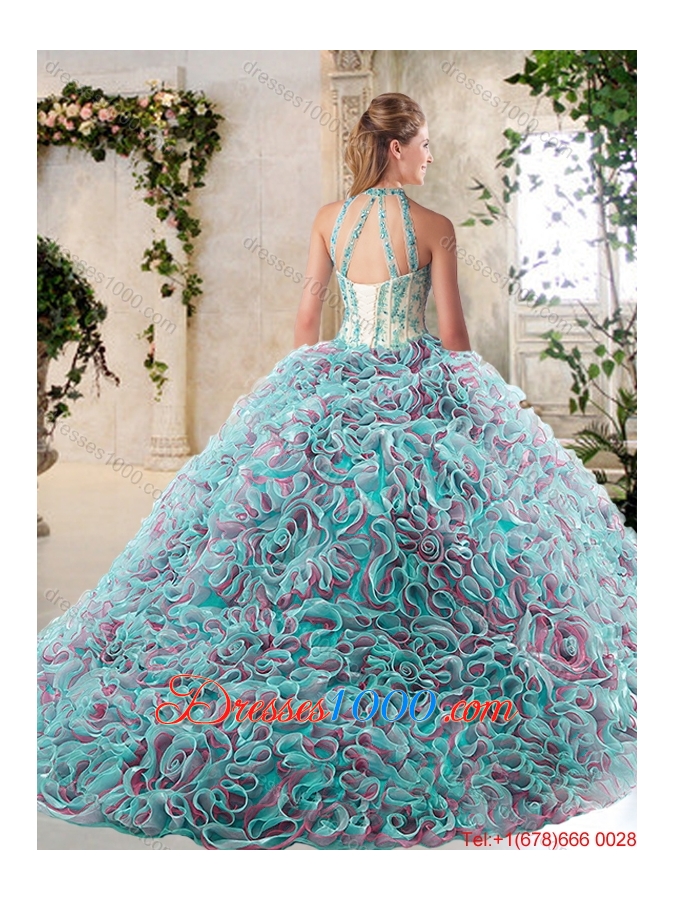 New Arrivals Halter Top Quinceanera Dresses with Appliques