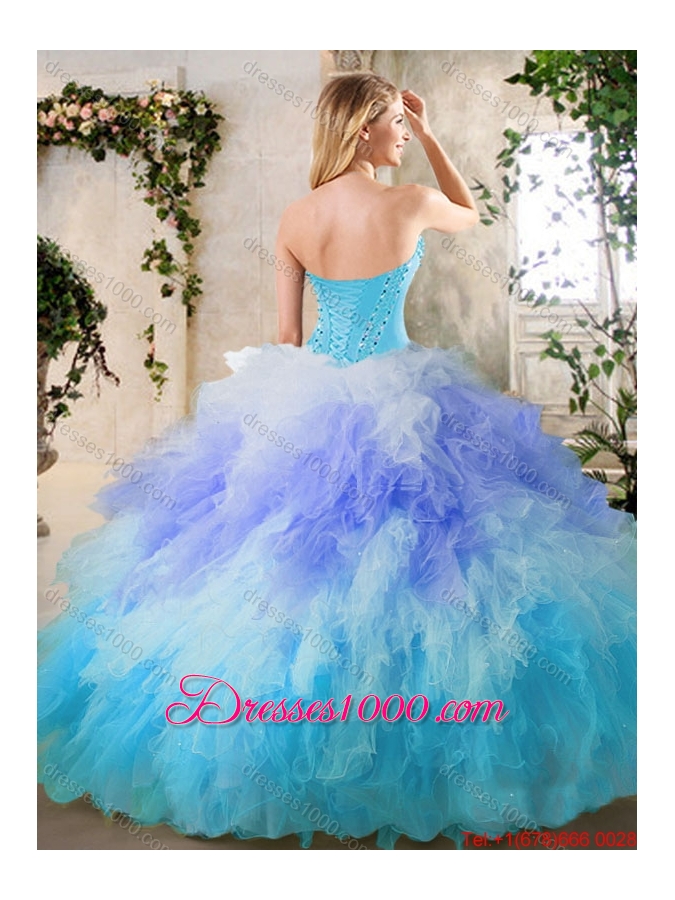 2016 Beautiful Beading and Ruffles Quinceanera Gowns in Multi Color