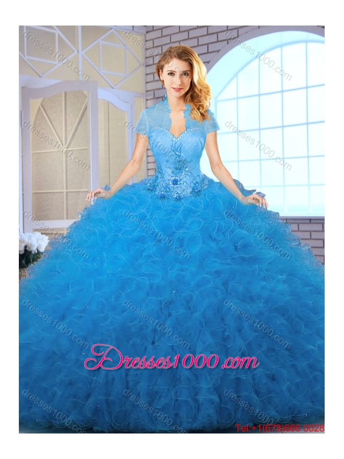 2016 Cheap Appliques and Ruffles Quinceanera Gowns with Sweetheart