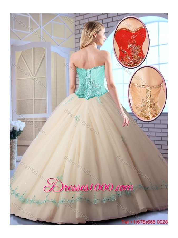 2016 Fall Cheap Appliques Sweetheart Quinceanera Gowns in Red