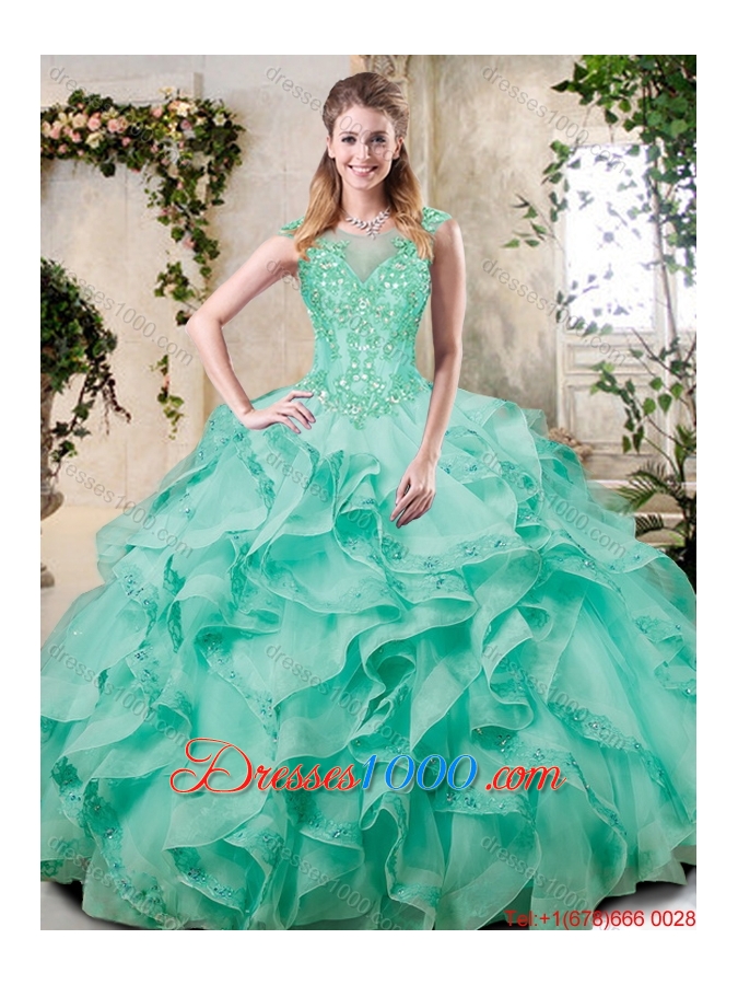 Fashionable Ruffles Quinceanera Dresses with Appliques
