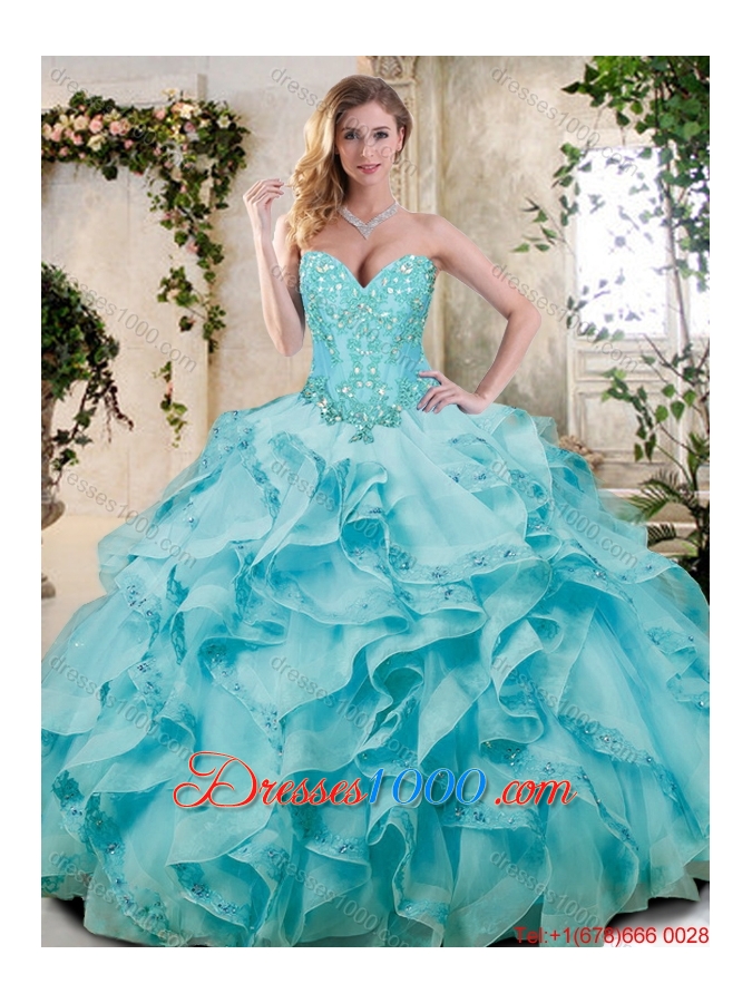 Fashionable Ruffles Quinceanera Dresses with Appliques