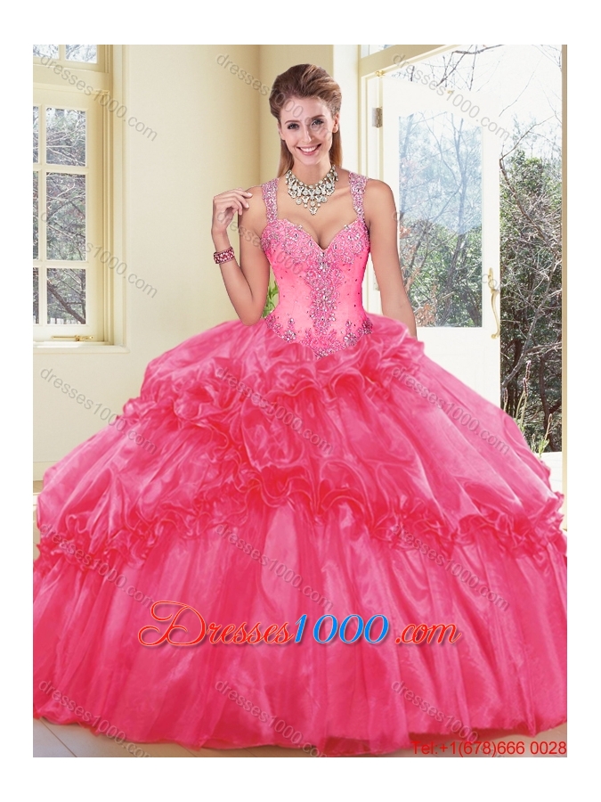 Gorgeous Straps Beading Quinceanera Dresses with Ruffles