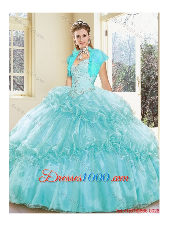 Gorgeous Straps Beading Quinceanera Dresses with Ruffles