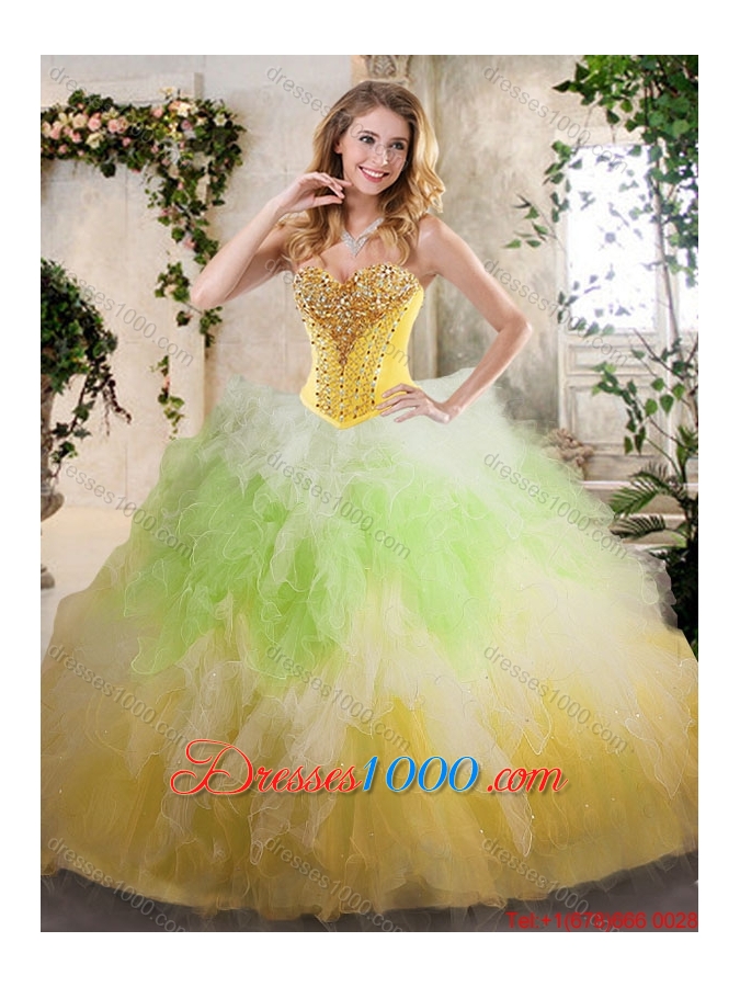 Luxurious Sweetheart Quinceanera Dresses with Beading and Ruffles