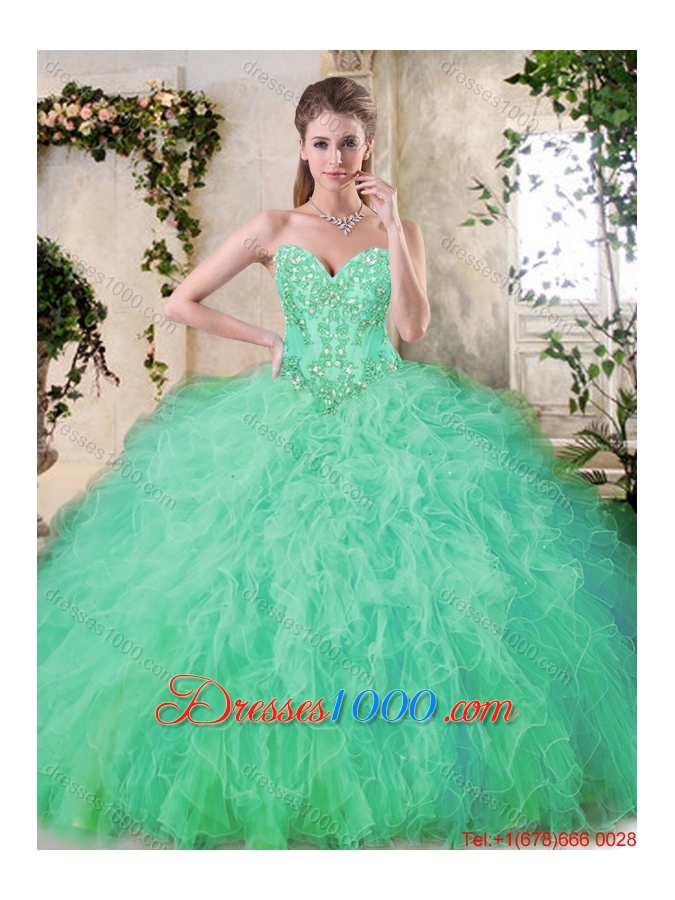 Modern Ball Gown Quinceanera Dresses with Appliques and Ruffles