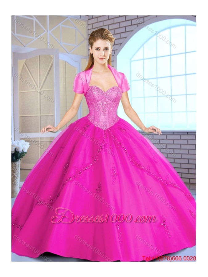 2015 Fall Elegant Sweetheart Quinceanera Dresses with Appliques and Sequins