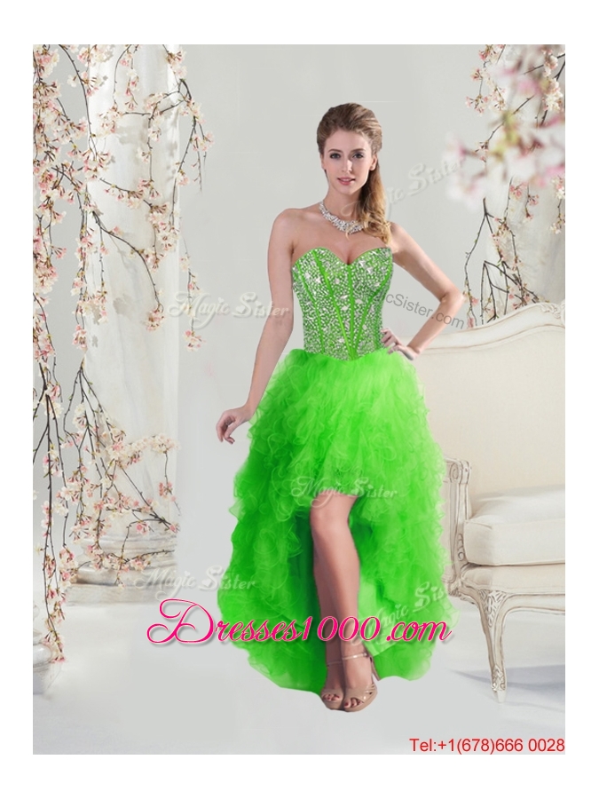 2015 Fall Luxurious Beaded Sweetheart Detachable Sweet 16 Dresses with Floor Length