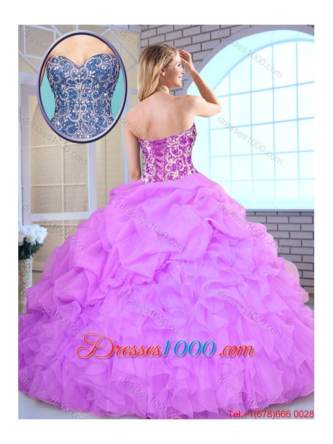 2016 Best Selling Beading and Ruffles Quinceanera Dresses in Blue