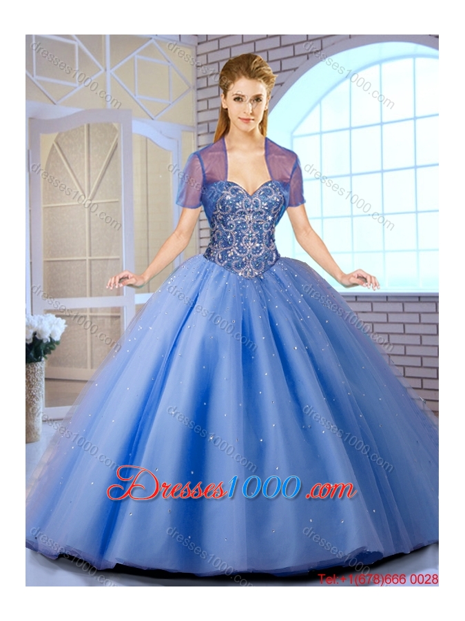 2016 Elegant Ball Gown Sweetheart Quinceanera Gowns with Beading