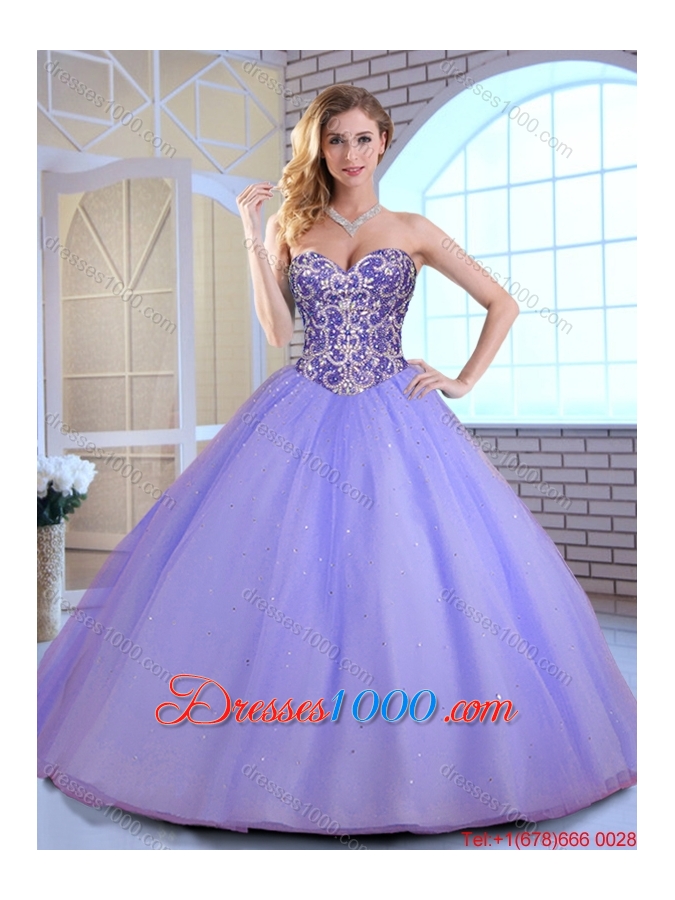 2016 Elegant Ball Gown Sweetheart Quinceanera Gowns with Beading