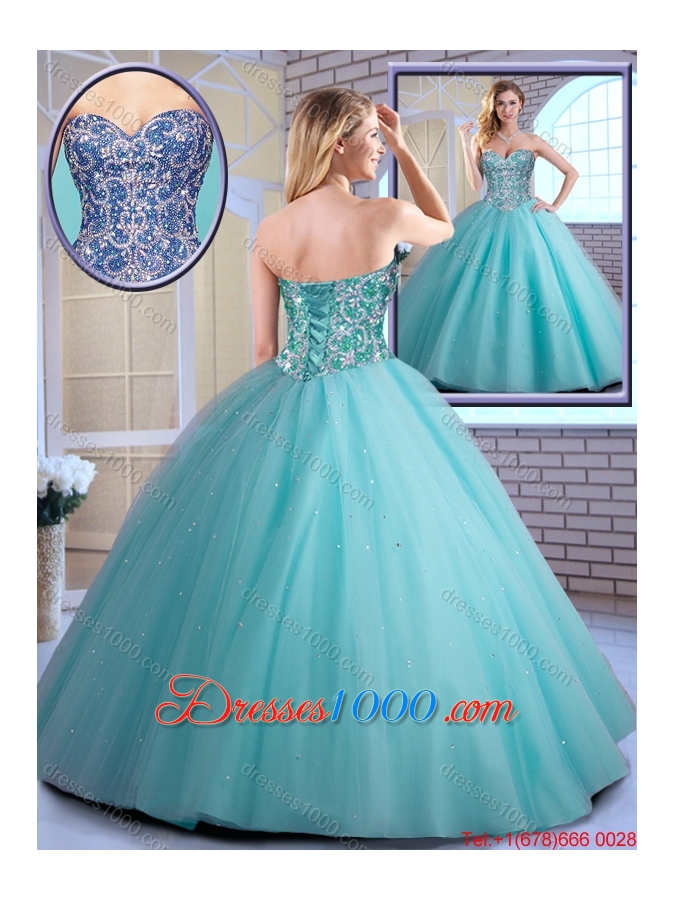 2016 Elegant Ball Gown Sweetheart Quinceanera Gowns with Beading