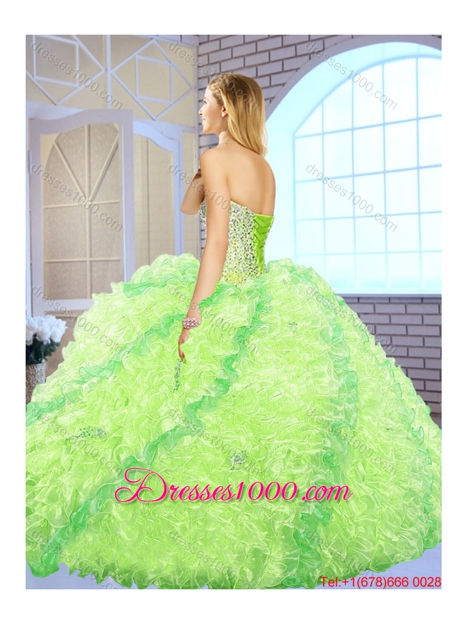 2016 Spring New Arrivals Sweetheart Quinceanera Gowns with Beading and Ruffles