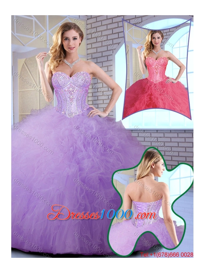 2016 Spring Wonderful Floor Length Quinceanera Gowns with Ruffles