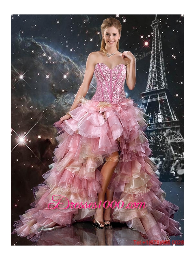 2016 Summer Beautiful Ball Gown Beaded Tulle Detachable Sweet 16 Dresses with Belt