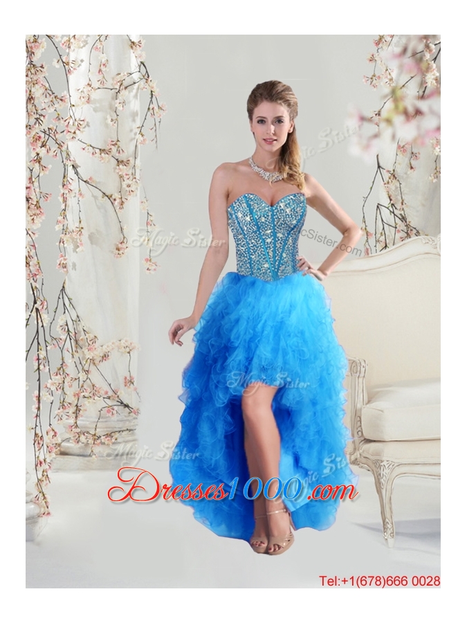 2016 Summer Discount Sweetheart Beaded and Ruffles Detachable Quinceanera Dresses